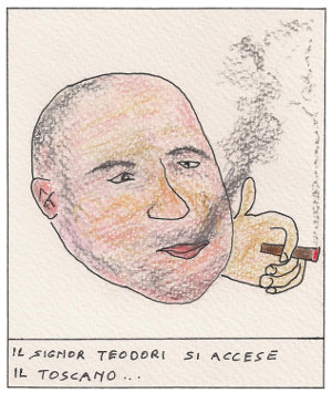 Teodori accende un sigaro Teodori accende un sigaro